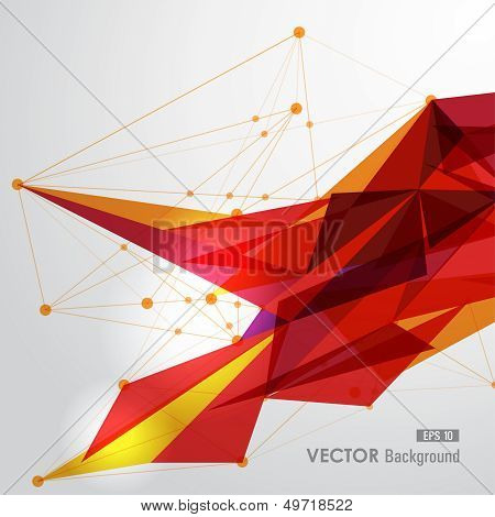Yellow And Red Web Geometric Transparency.