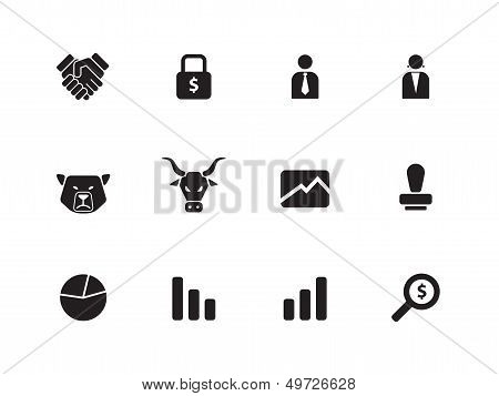 Finance icons on white background.