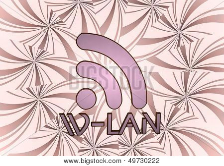 3D Graphic Of A 3D W-lan Icon  On Vintage Backgrond
