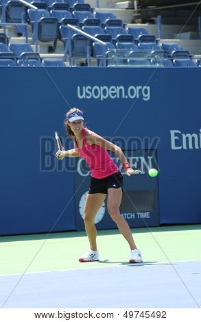 rand Slam champion Ana Ivanovich practices for US Open 2013 at Arthur Ashe  Stadium
