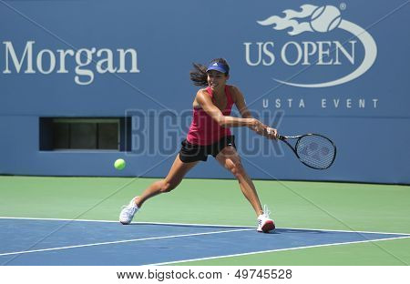 Grand Slam champion Ana Ivanovich practices for US Open 2013 at Arthur Ashe  Stadium