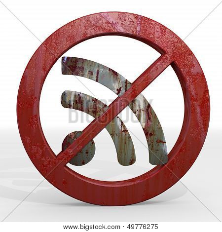 3D Render Of A Isolated Wifi Sign Not Allowed