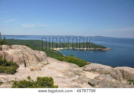 Looking Down On Sand Beach Maine