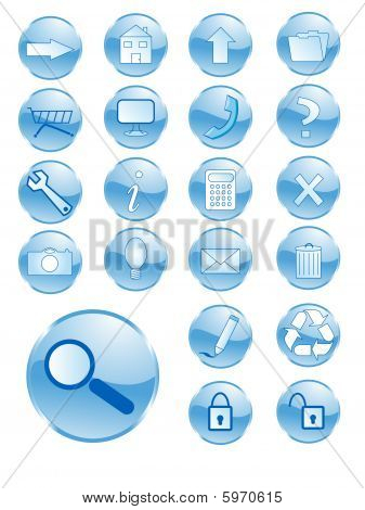 Blue shiny buttons