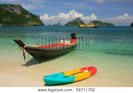 Longtail Boat At Mae Koh Island, Ang Thong National Marine Park, Thailand