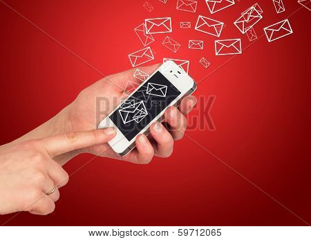 Hand holding a smartphone