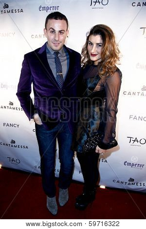 NEW YORK-FEB 10: Blogger Micah Jesse (L) and Nicole Volynets attend the Cantamessa Men Launch Party at Tao Downtown Lounge on February 10, 2014 in New York City.