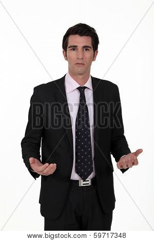 Businessman looking confused
