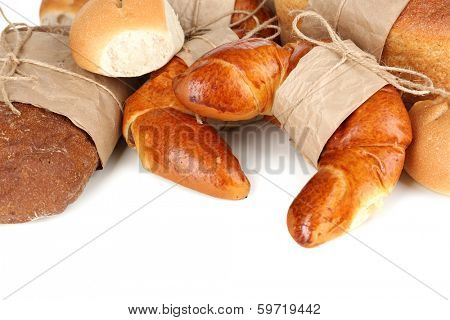 Different types of bread close up