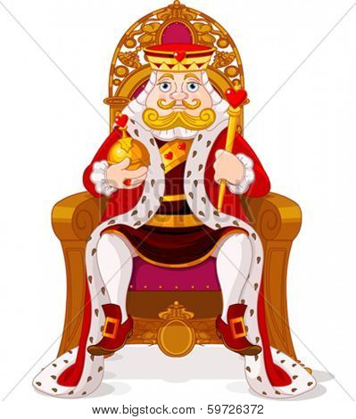 King sitting  on the throne