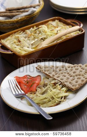 Janssons frestelse, JanssonÃÂ¢Ã?Ã?s temptation, swedish potato gratin with sprat fillets