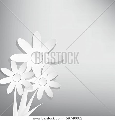 Vector abstract spring background with white flower