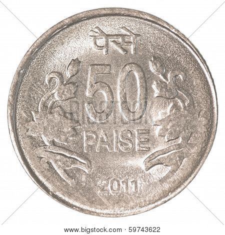 50 Indian Paise Coin