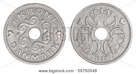1 Danish Kroner Coin
