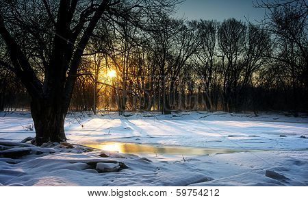Frozen River Sunrise