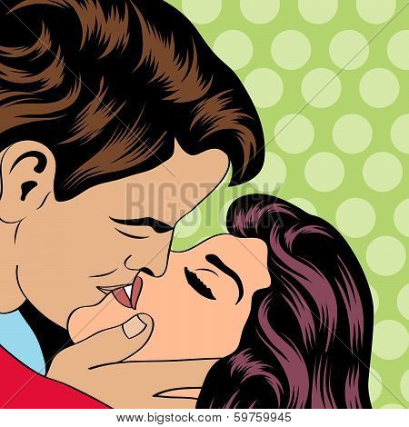 Pop Art Kissing Couple
