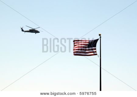Helikopter-USA Flagge