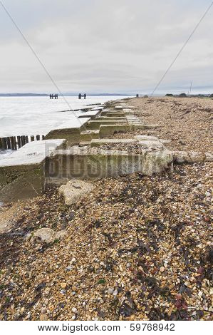 Lepe Beach - Launch Site For WWII Mulberry Harbours.