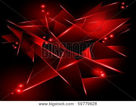 abstract black background with red geometric shapes