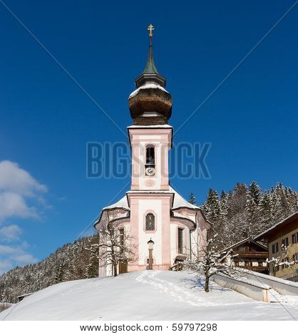 Maria Gern Chapel in Berchtesgadener Land, Bavarian Alps, Germany