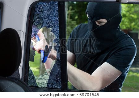Car Thief With Crowbar