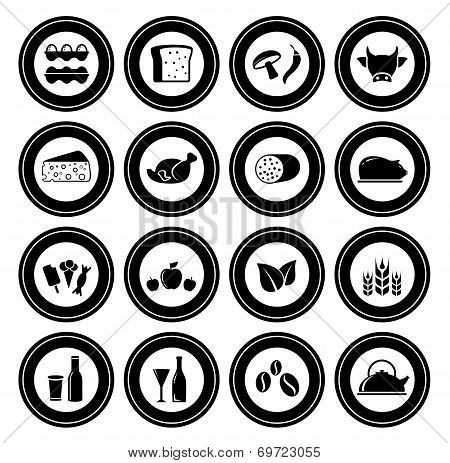 big isolated food set