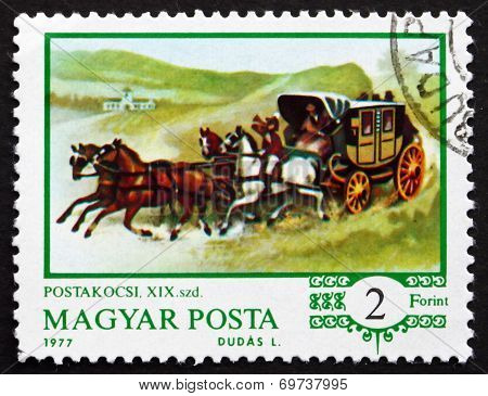 Postage Stamp Hungary 1977 Mail Coach