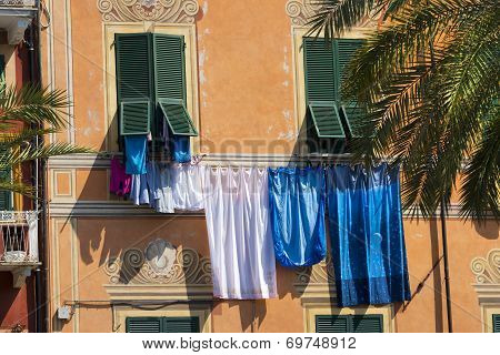 Clothes Hanging In Lerici - Liguria - Italy
