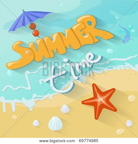 Summer Time Poster. Vector