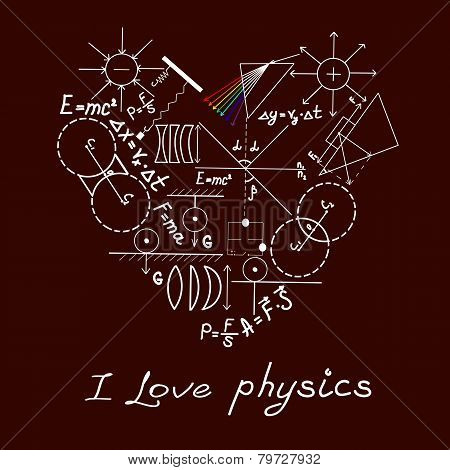 Physics Doodles On School Squared Paper