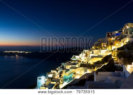 Village Of Imerovigli At Night