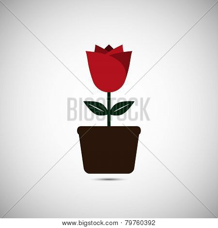 Vector Love Flower Pot