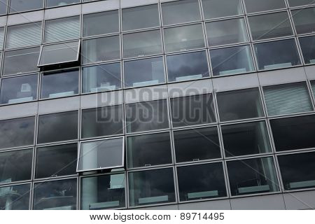 DUSSELDORF, GERMANY - AUGUST 6, 2012: Office building in the Hafen District in Dusseldorf, North Rhine-Westphalia, Germany.