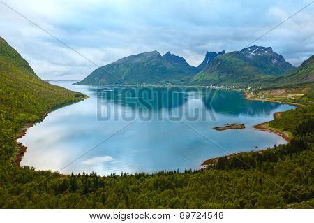Summer Ersfjord Night View (norway, Senja).