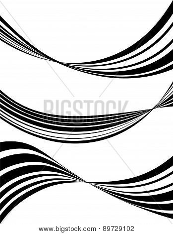 black and white mobious wave stripe optical design