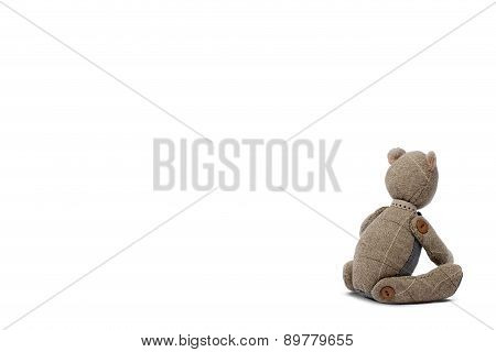 Sadly Bear Patchwork Isolated On White Background
