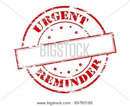 Rubber stamp with text urgent reminder inside vector illustration
