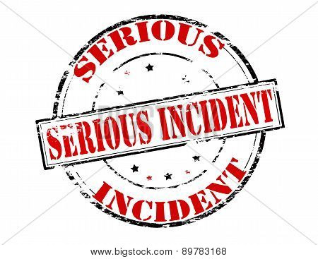 Rubber stamp with text serious incident inside vector illustration