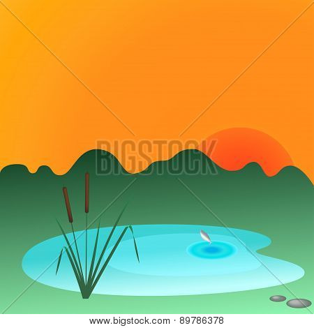 Reeds And Lake