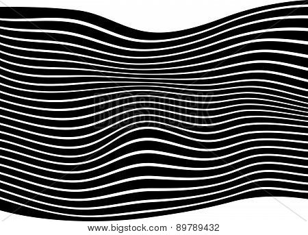 black and white mobious wave stripe optical design