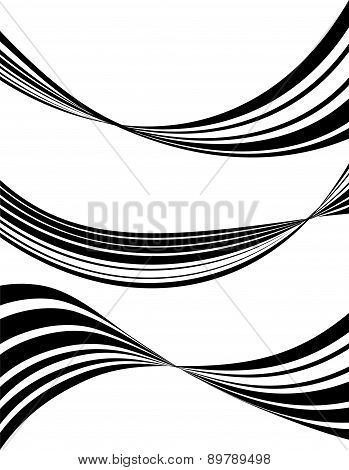 black and white mobious wave stripe optical design