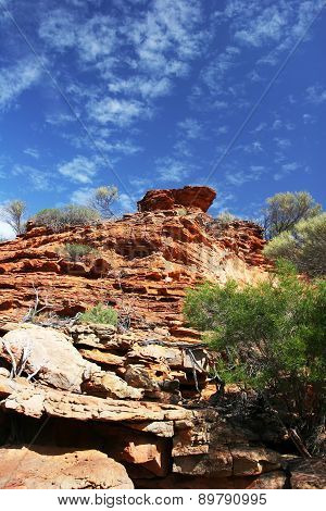 Red layered cliffs at Kalbarri National Park