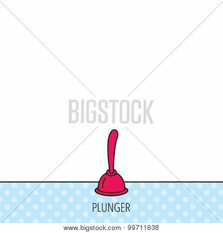 Plunger icon. Toilet cleaning tool sign.