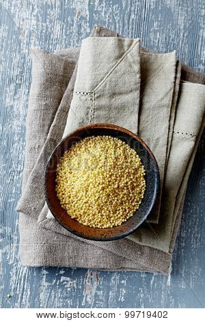 Millet in a ceramic bowl