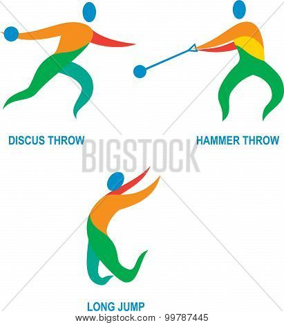 Hammer Throw Discus Throw Long Jump Icon