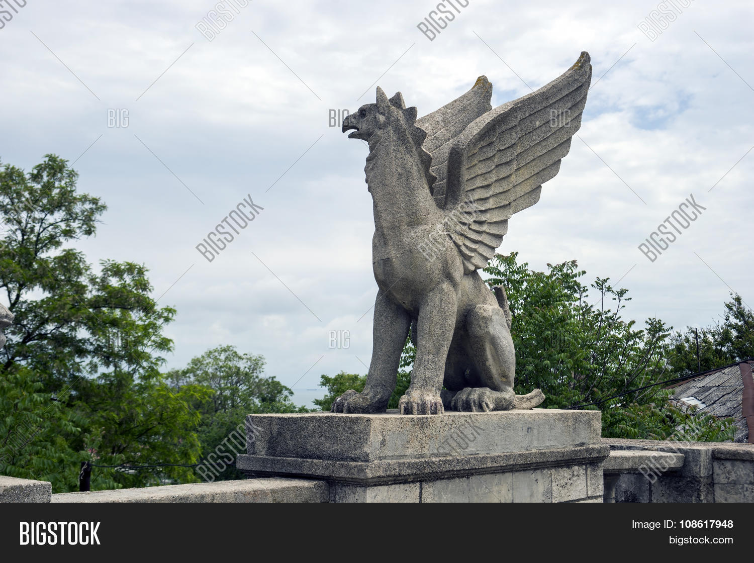 Stone Statue Griffin Image & Photo (Free Trial) Bigstock