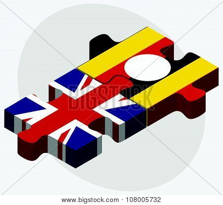 United Kingdom And Uganda Flags