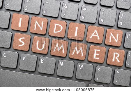 Gunmetal indian summer key on keyboard