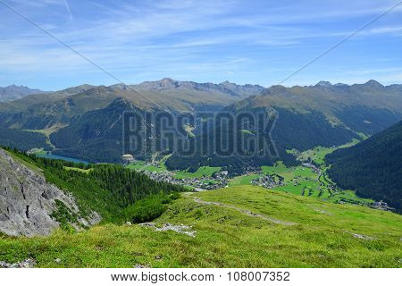 Beautiful alpine landscape with views of the Davos