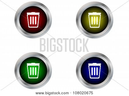 Bin Button Label Isolated.illustration vector